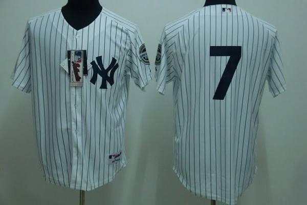 Yankees #7 Mickey Mantle Stitched White MLB Jersey - Click Image to Close